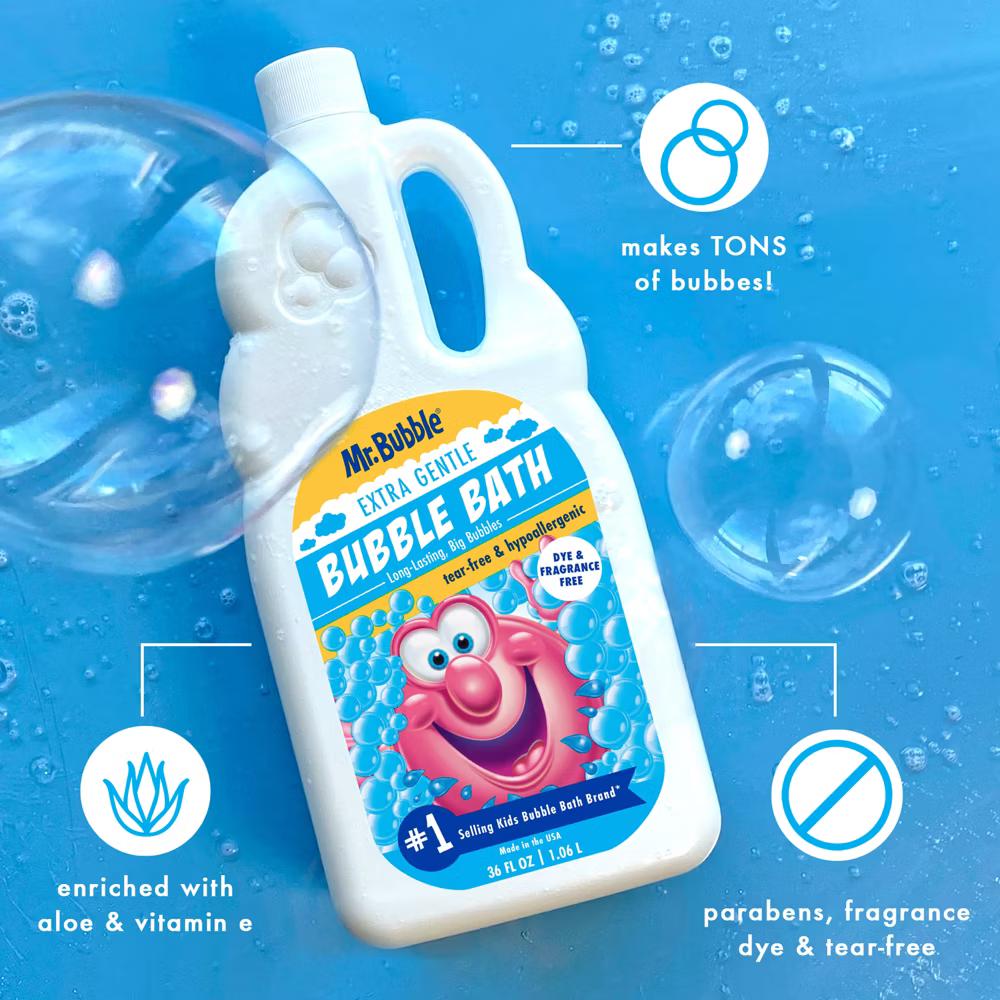 Mr. Bubble Extra Gentle Dye & Fragrance Free Bubble Bath 36-oz: Sensitive Skin, Basic Cleansing, Liquid Form - Image 12
