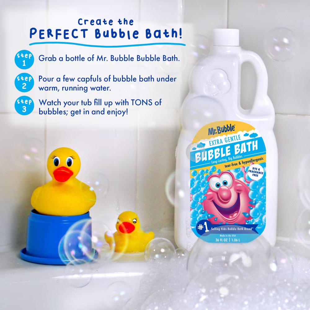 Mr. Bubble Extra Gentle Dye & Fragrance Free Bubble Bath 36-oz: Sensitive Skin, Basic Cleansing, Liquid Form - Image 11