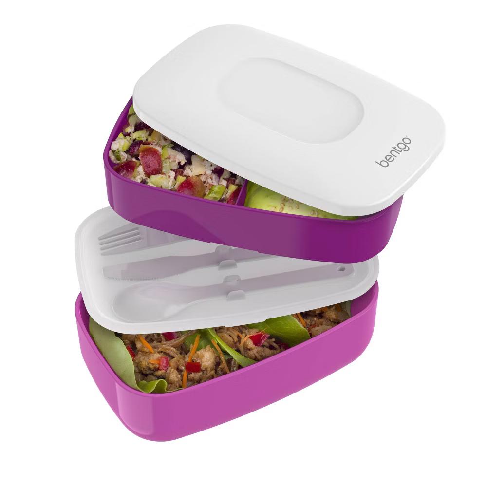 Classic All-in-One Stackable Lunch Box Container with Built in Flatware - Image 34