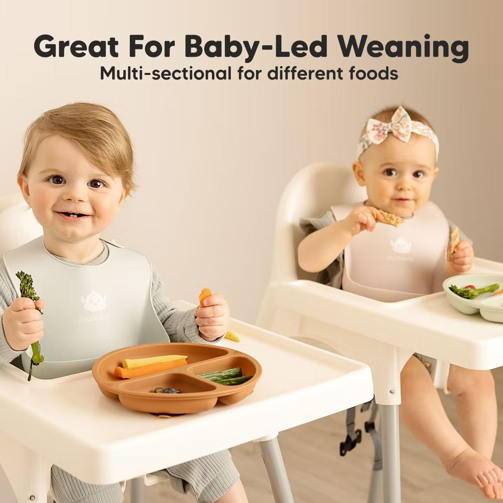 3-Pack Prep Suction Plates for Baby, 100% Silicone Toddler Plates, BPA-Free Divided Baby Plates with Suction - Image 12