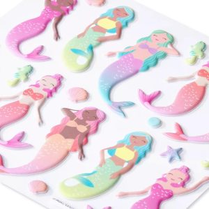 Puffy Pastel Mermaids Stickers 23ct - 1 Sheet