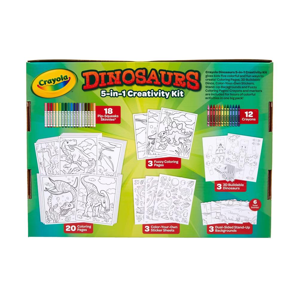 Crayola Dinosaurs Creativity Kit: Dinosaur Coloring Pages & Crayons for Kids, Drawing & Coloring Craft Activity, Ages 4+ - Image 5