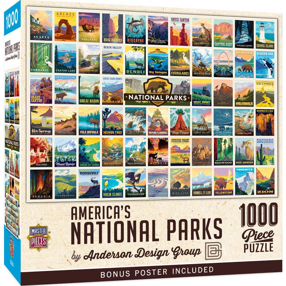 National Parks - Vintage Collage Poster Art 1000 Piece Adult Jigsaw Puzzle 19.25" by 26.75" - Image 5
