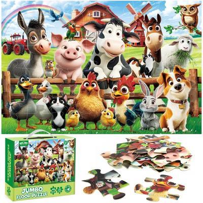 Puzzles for Kids Ages 3-6, Farm Animals, 48 Piece Large Jigsaw Toddler Puzzles, 35.5" x 23.5" - Image 2
