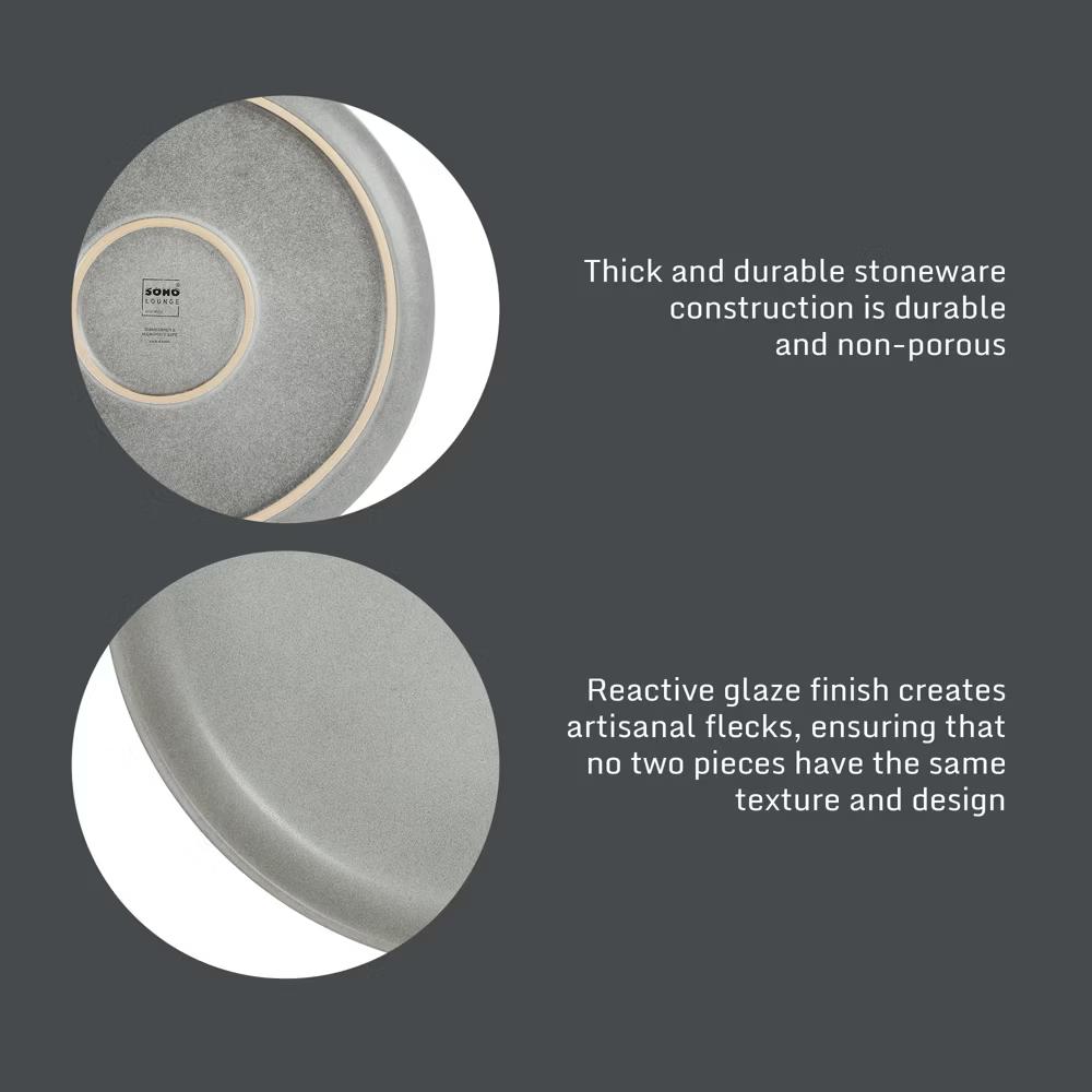 Pasco 12 Piece (Service for 4) Plates and Bowls Reactive Glaze Dishes Stoneware Ceramic Dinnerware Set - Image 11