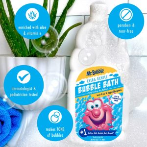 Mr. Bubble Extra Gentle Dye & Fragrance Free Bubble Bath 36-oz: Sensitive Skin, Basic Cleansing, Liquid Form