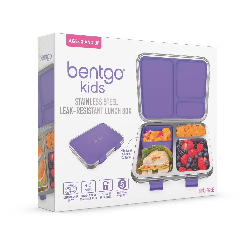 Kids' Stainless Steel Leakproof 3 Compartments Bento-Style Lunch Box - Image 29