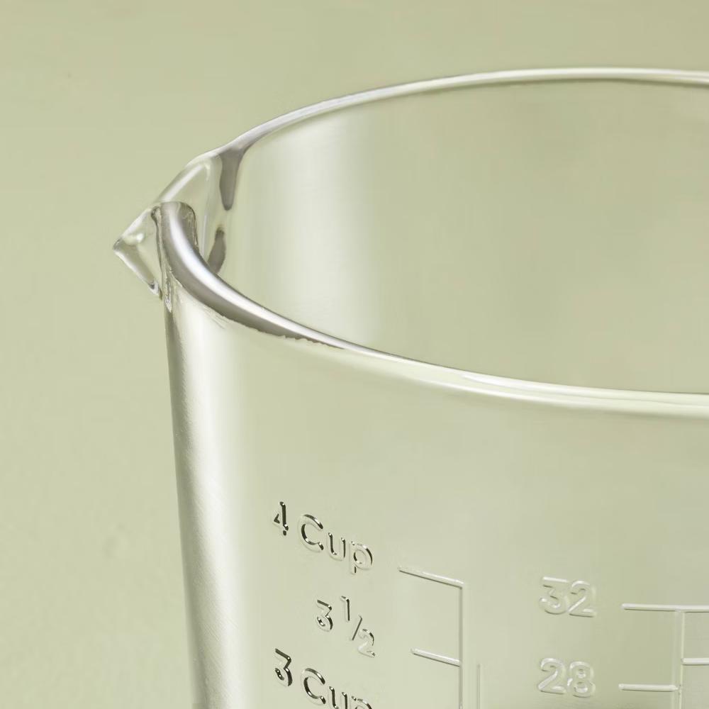 4 Cup Tempered Soda Lime Glass Measuring Cup - with Magnolia - Image 3