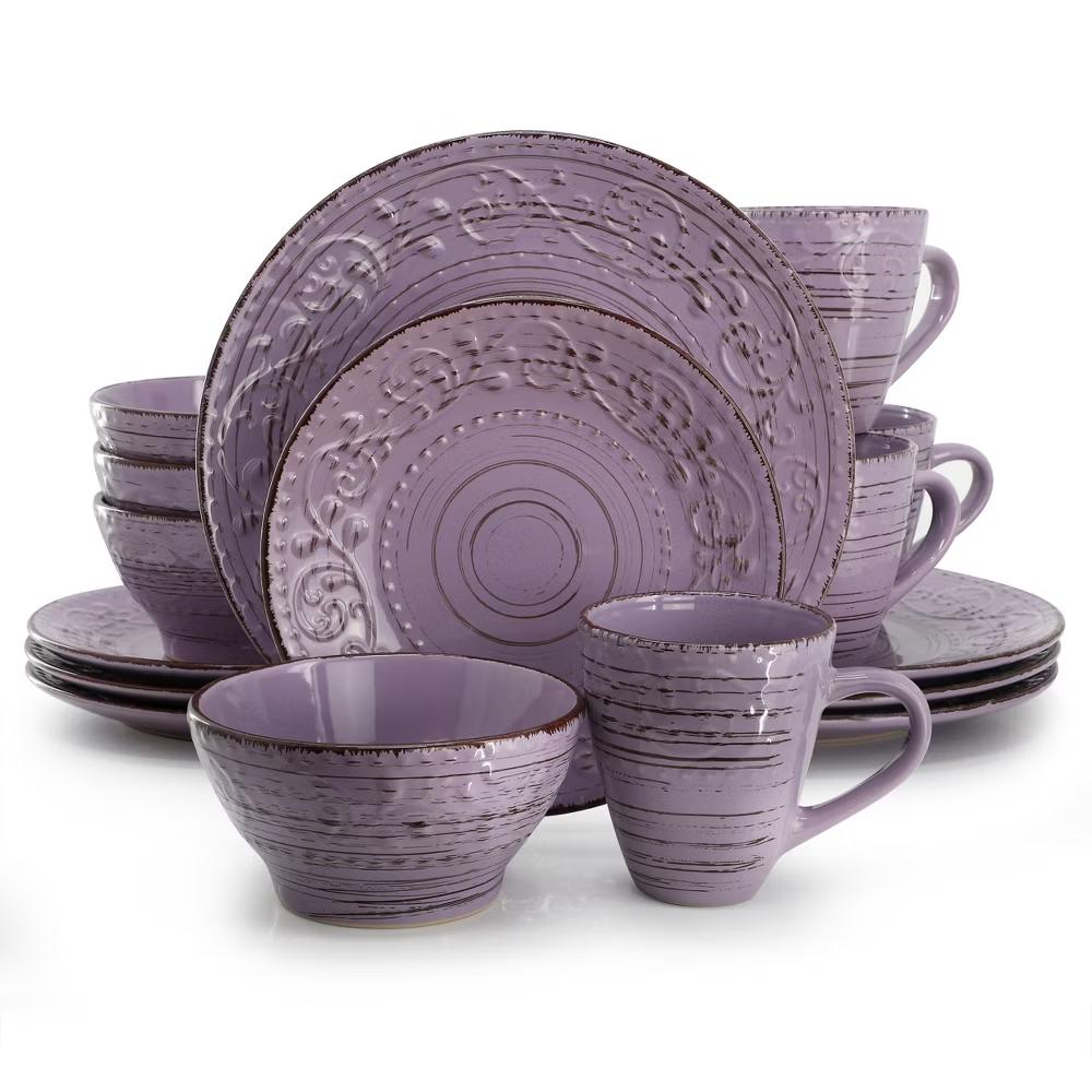 Malibu Sea Glass 16-Piece Dinnerware Set in Dark Green - Image 39