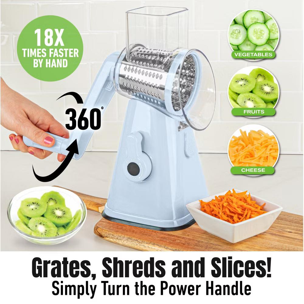 NutriSlicer Vegetable Slicer Cheese Grater Potato Slicer Salad Chopper with Suction Base - Image 16