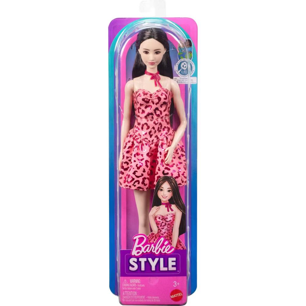 Fashionistas Doll #246 with Pink Leopard Print Dress, Black Hair - Image 5