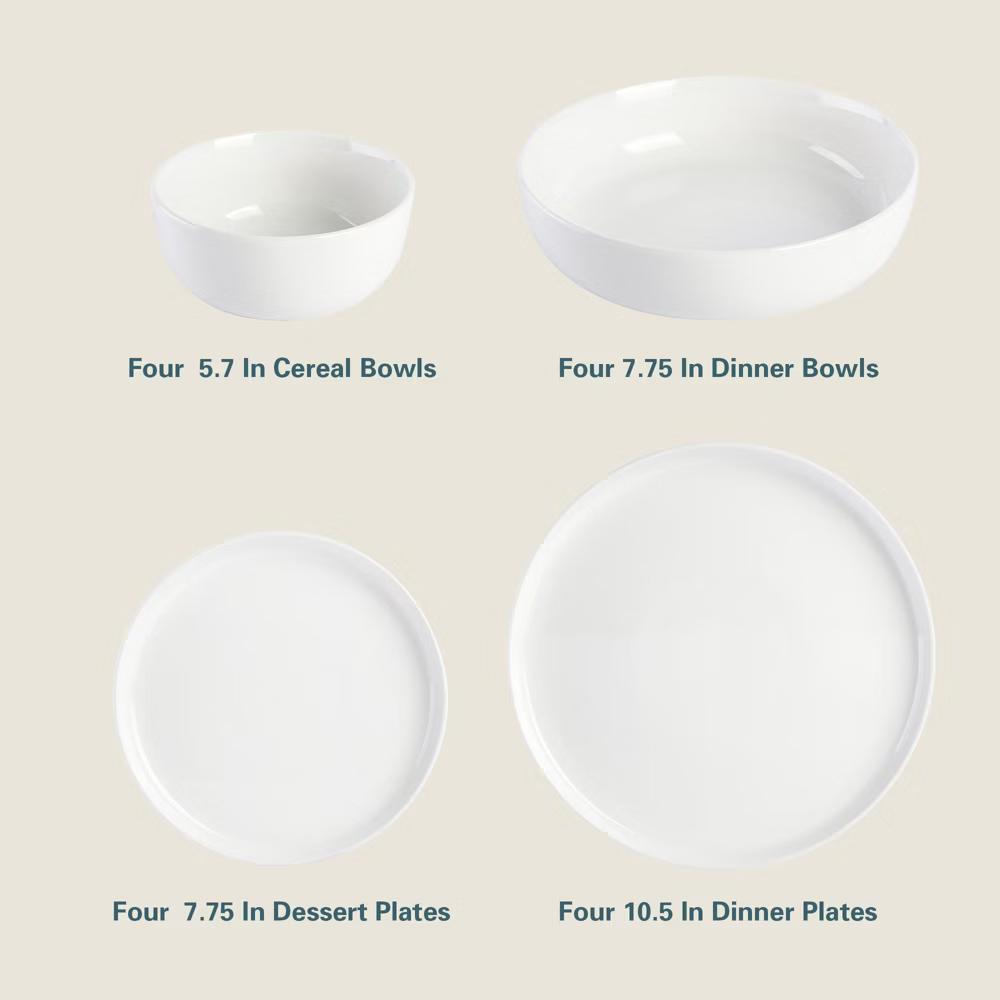Oslo 16-Piece Porcelain Plates and Bowls Dinnerware Set - Image 11