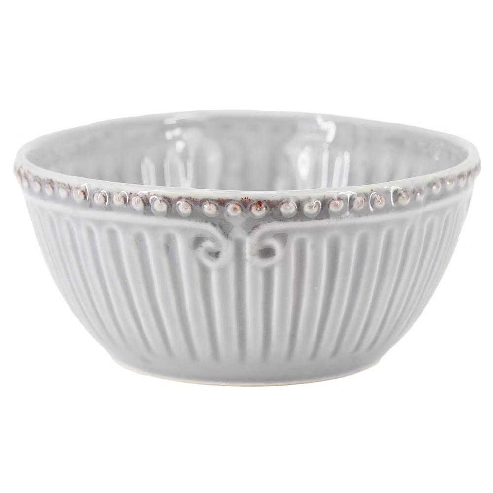 Modern Southern Home 6 Piece 6.5 Inch Stoneware Embossed Cereal Bowl Set in Grey - Image 5
