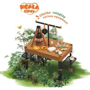 Contixo Kids Camping Set, 34-Piece Pretend Play Outdoor Adventure Kit with BBQ Stove, Lantern, Food, Table & Explorer Gear For Girls Boys Ages 3-6