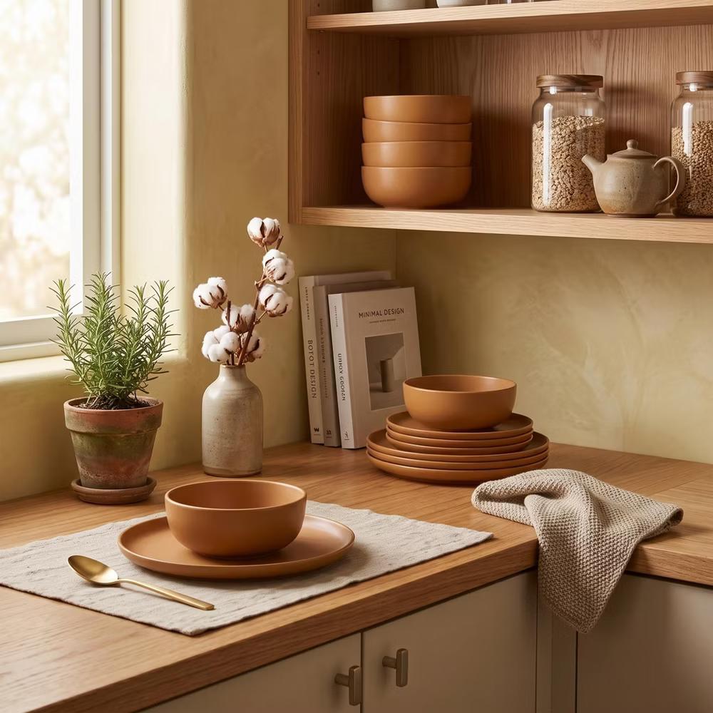 GreenElevate Stoneware Elegance 12-Piece Dinnerware Set for 4, Plates&Bowls, Microwave & Dishwasher Safe, Non-Toxic Matte Glaze, Stackable Kitchenware - Image 41