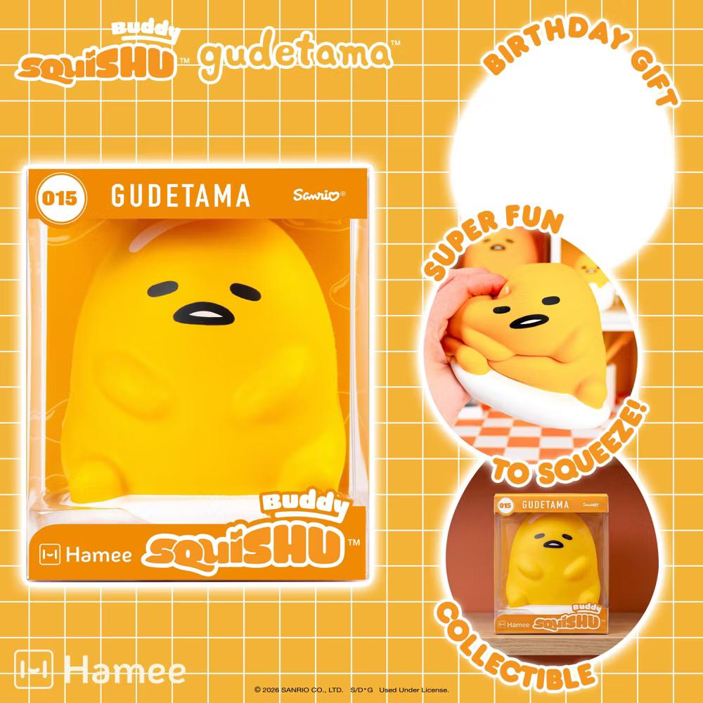 SquiSHU Buddy Characters Official Merchandise Soft Toy Squishy Jumbo Size Collectible - Gudetama - Image 4