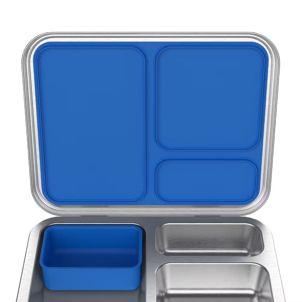 Kids' Stainless Steel Leakproof 3 Compartments Bento-Style Lunch Box - Image 2