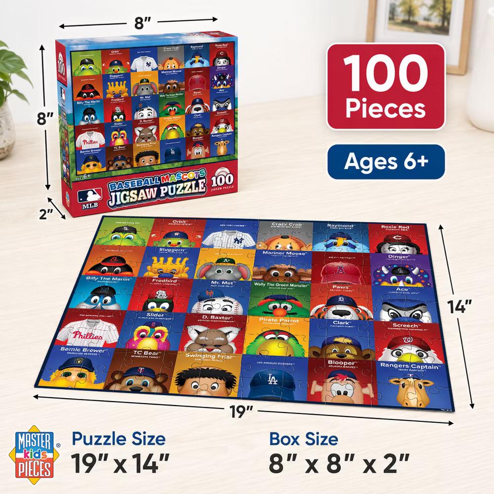100 Piece Sports Puzzle - MLB Mascots - 14"x19" - Image 6