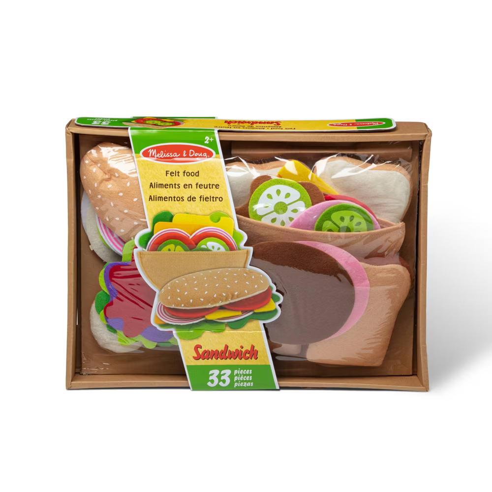 Felt Food Sandwich Play Food Set (33pc): Creative Kitchen Accessories, Educational Pretend Play - Image 4