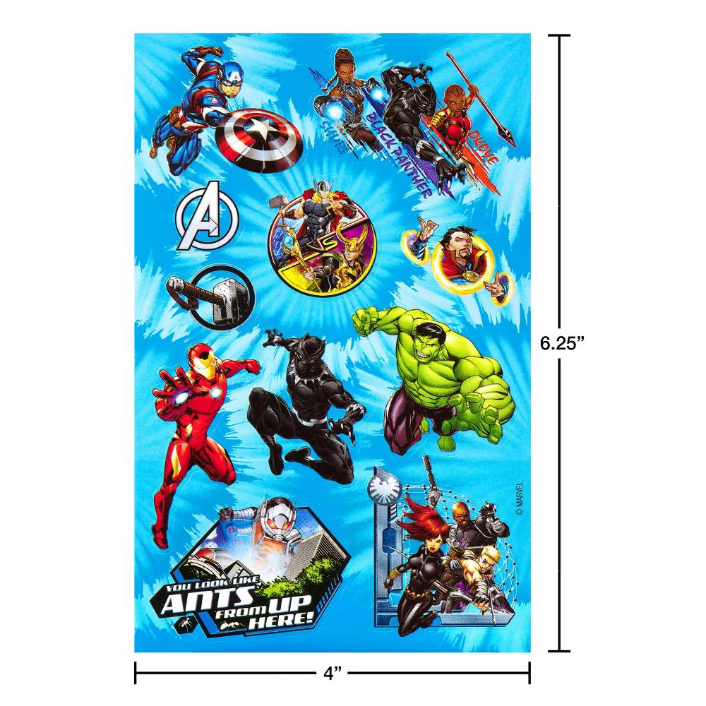 Avengers Sticker Book for Kids, Hulk, Thor, Iron Man, and Black Panther 136ct, 8 Sheets - Image 3