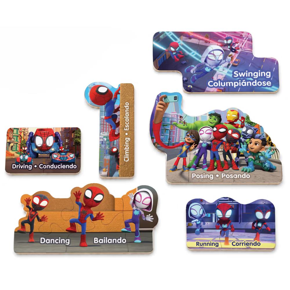 Educational Puzzles - 6-Pack Mini Shaped Wood Jigsaw Puzzles, Spidey & Friends