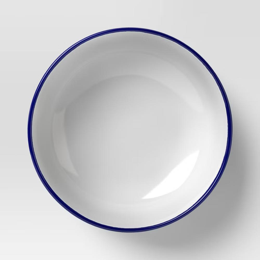23.8oz Stoneware Cereal Bowl Blue Rim - Image 2