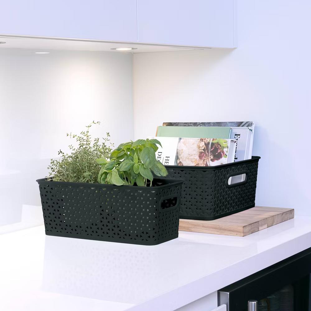 Y-Weave Half Medium Decorative Storage Basket - Image 6
