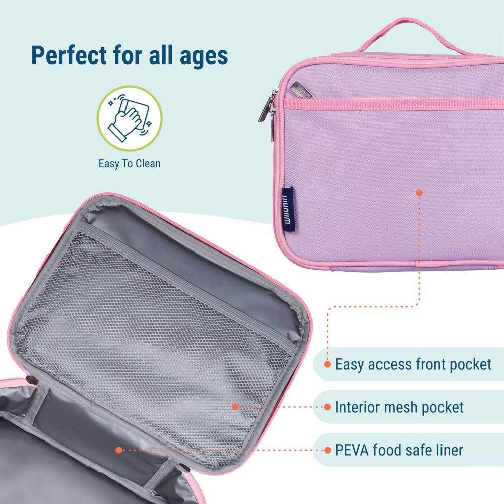 Wildkin Kids Insulated Lunch Box in Solid Colors – Durable and Reusable for School & Travel - Image 43
