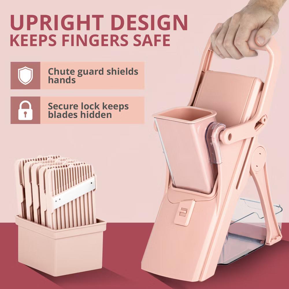 NutriSlicer Upright Mandoline Slicer – 5 Stainless Steel Blades, BPA-Free and Dishwasher Safe - Image 30