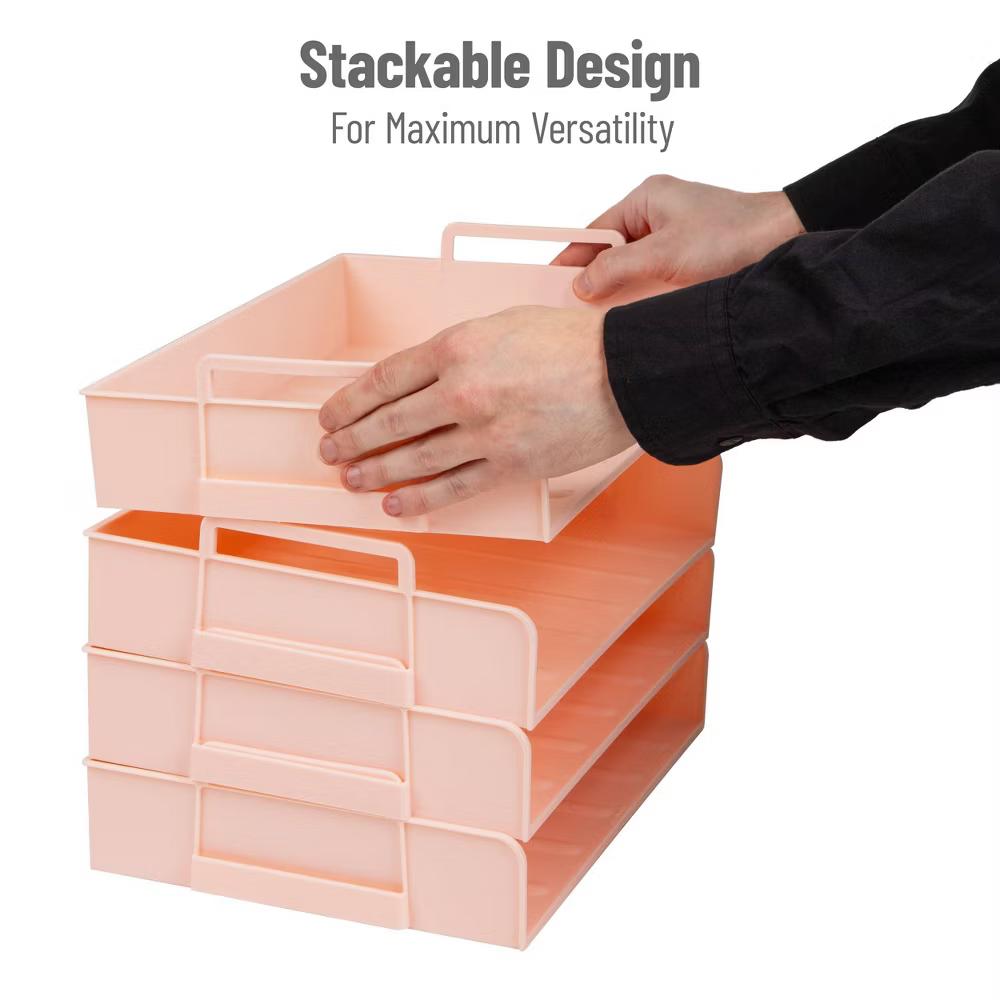 Organizer File Storage Plastic Pink - Image 2