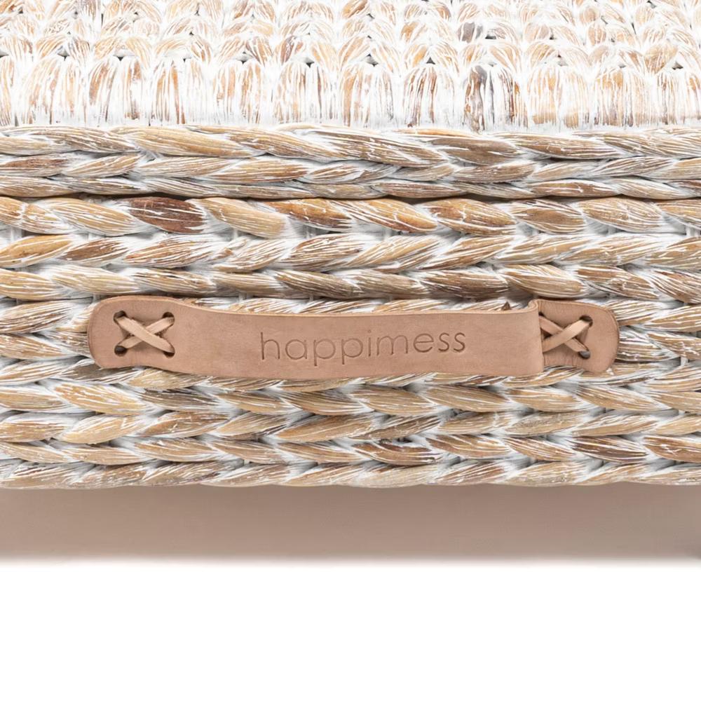 happimess Chett Minimalist Hand-Woven Hyacinth/Wood Underbed Storage Bin with Wheels and Handles - Image 30
