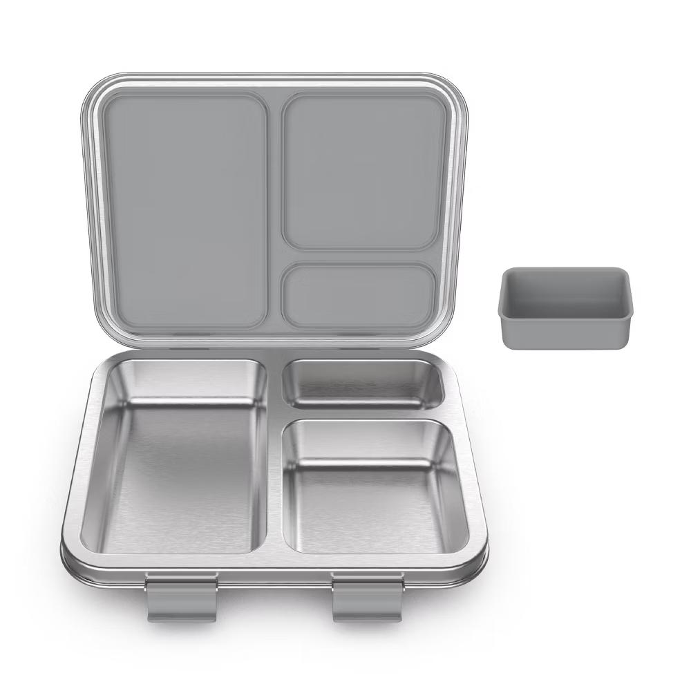 Kids' Stainless Steel Leakproof 3 Compartments Bento-Style Lunch Box - Image 42