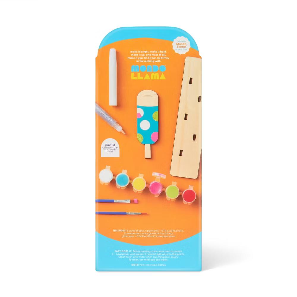 5ct Summer Craft Wooden Popsicles Painting Activity Kit - Image 2