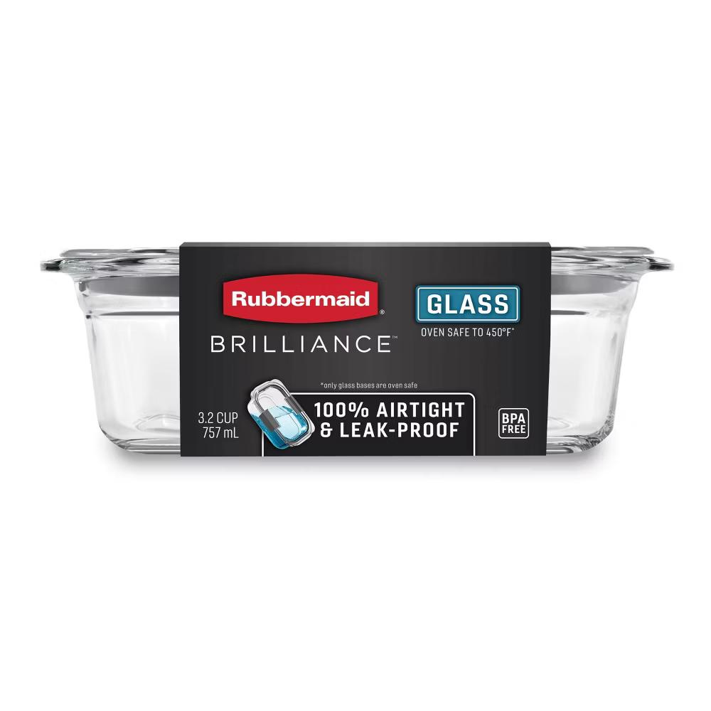 3.2 Cup/757ml Medium Brilliance Glass Clear: Glass Food Storage Container, Microwave & Oven Safe, Dishwasher Safe - Image 7