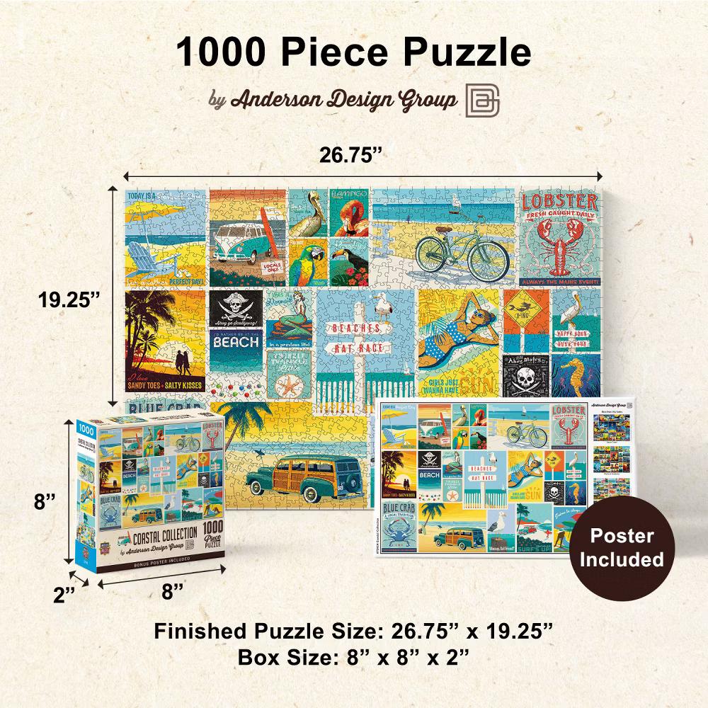 1000 Piece Jigsaw Puzzle - Coastal Collection - 19.25"x26.75" - Image 7