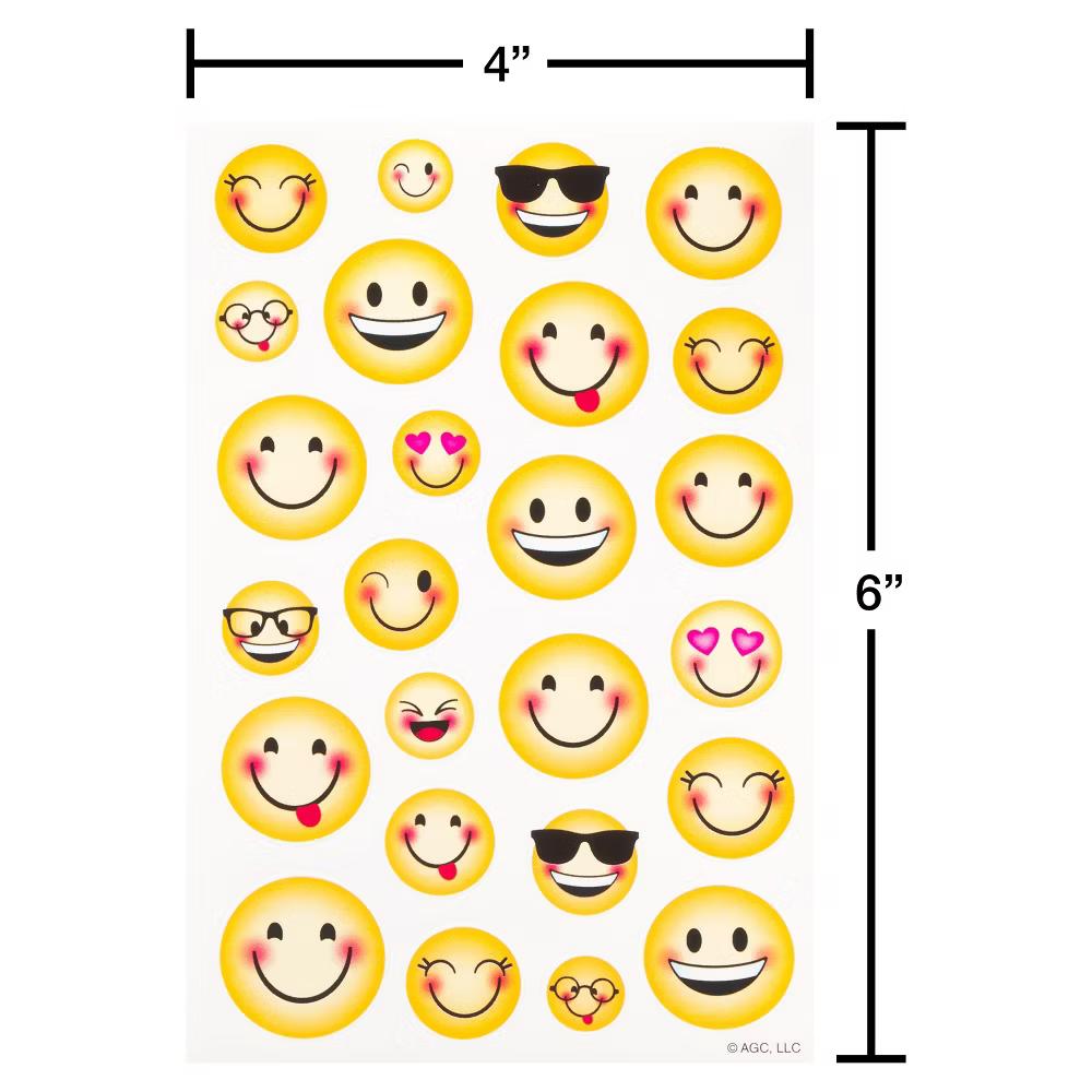 Cute Emoji and Smiley Food Stickers 224ct - 8 Sheets - Image 4