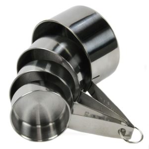 4-Piece Stainless Steel Measuring Spoon Set - 1/4, 1/3, 1/2, and 1 Cup
