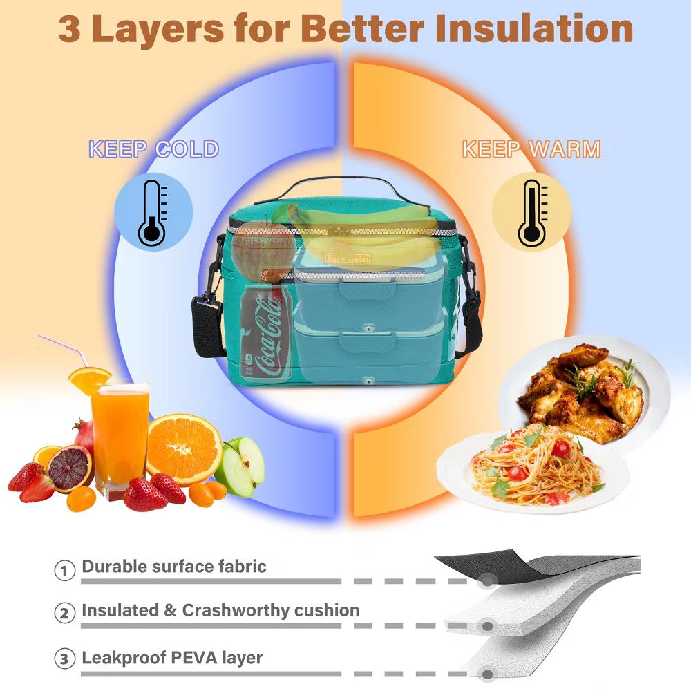 Small Insulated Lunch Bag for Men Women Kid, 7.8L Leakproof Thermal Reusable Lunch Cooler Tote Bag, Adult Insulated Lunch Box - Image 31