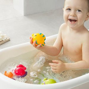 Bc Babycare Happy Bath Little Cuties Wind-Up Bath Toys for Toddlers 18+ Months Smooth Safe Design
