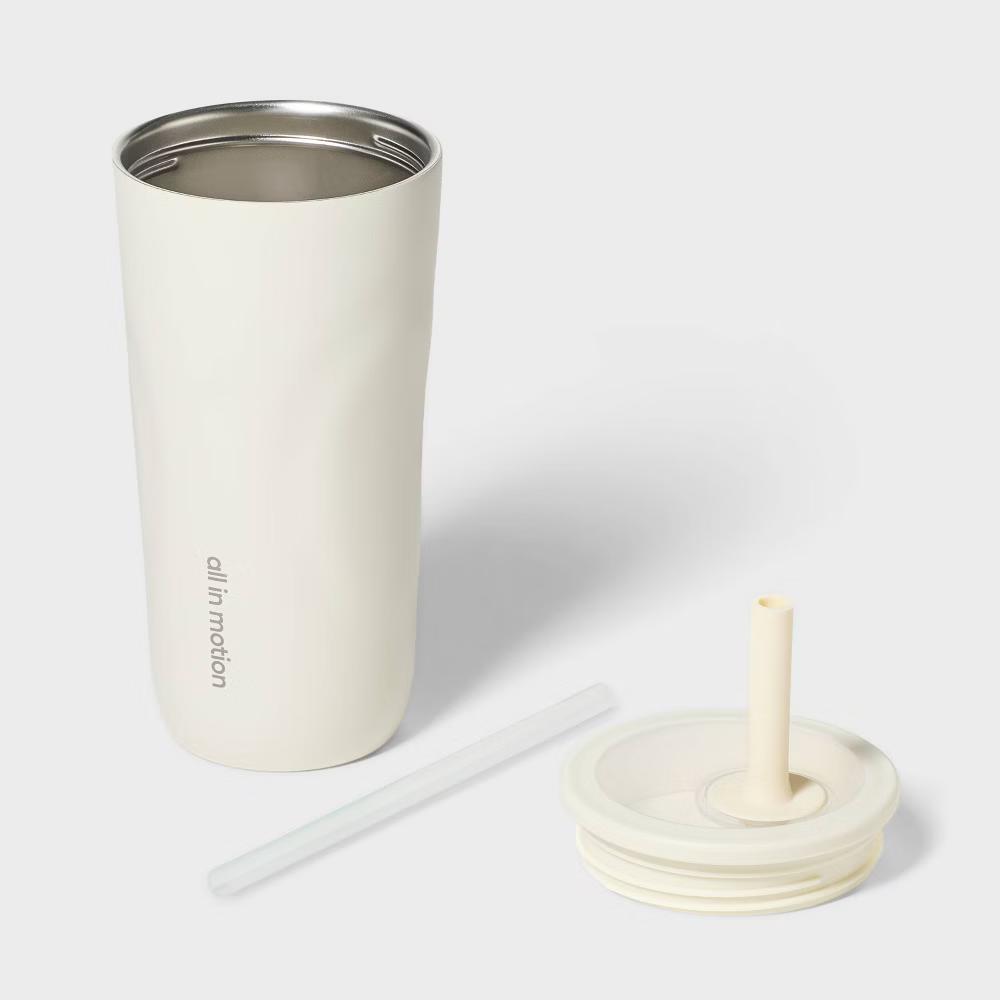20 fl oz Stainless Steel Tumbler with Straw - Image 16
