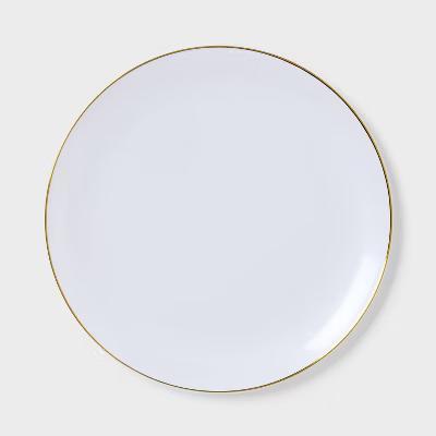 8ct White with Gold Trim Dinner Plastic Plates - " - Image 3