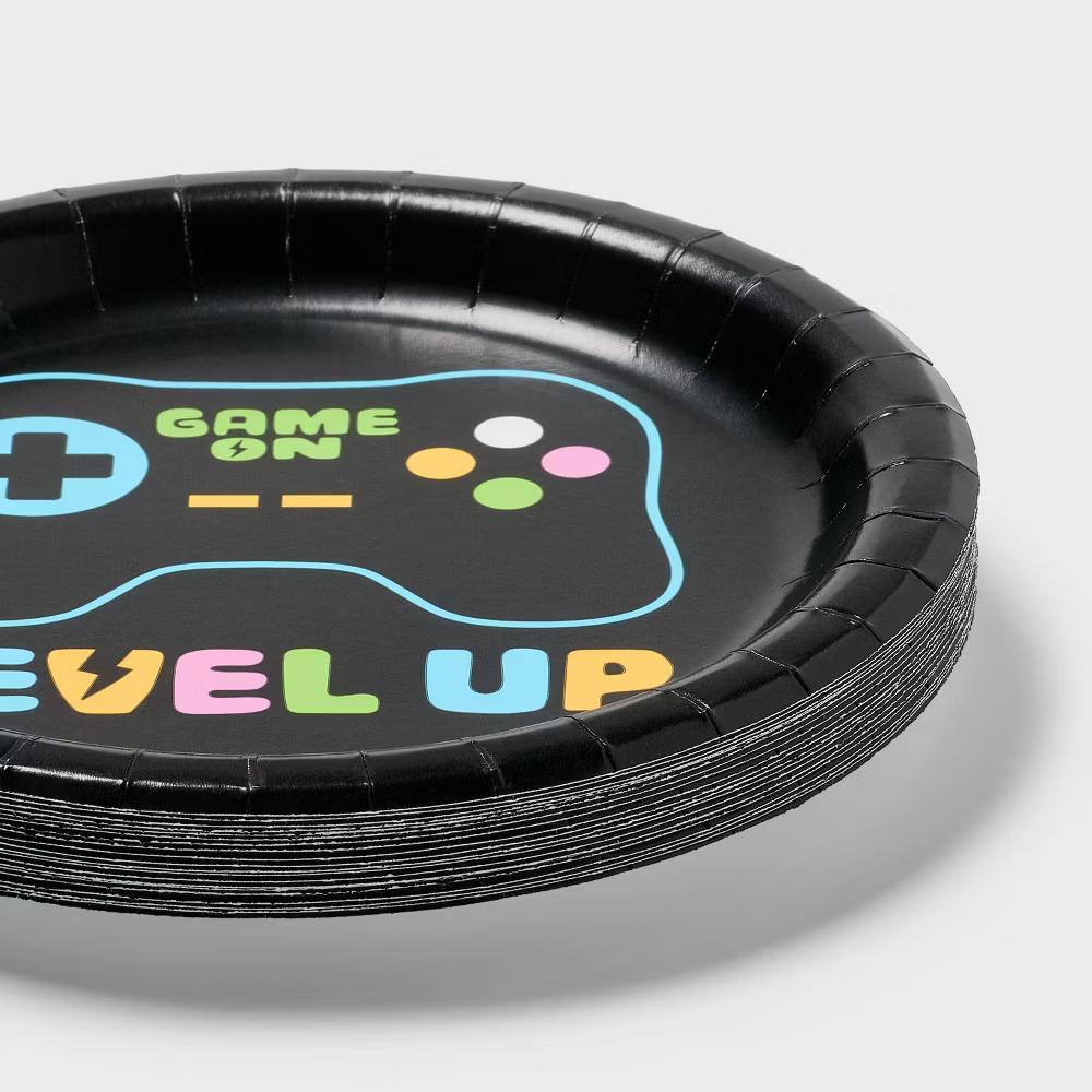 20ct "Level Up" Video Game Controller Snack Paper Plates - Image 3