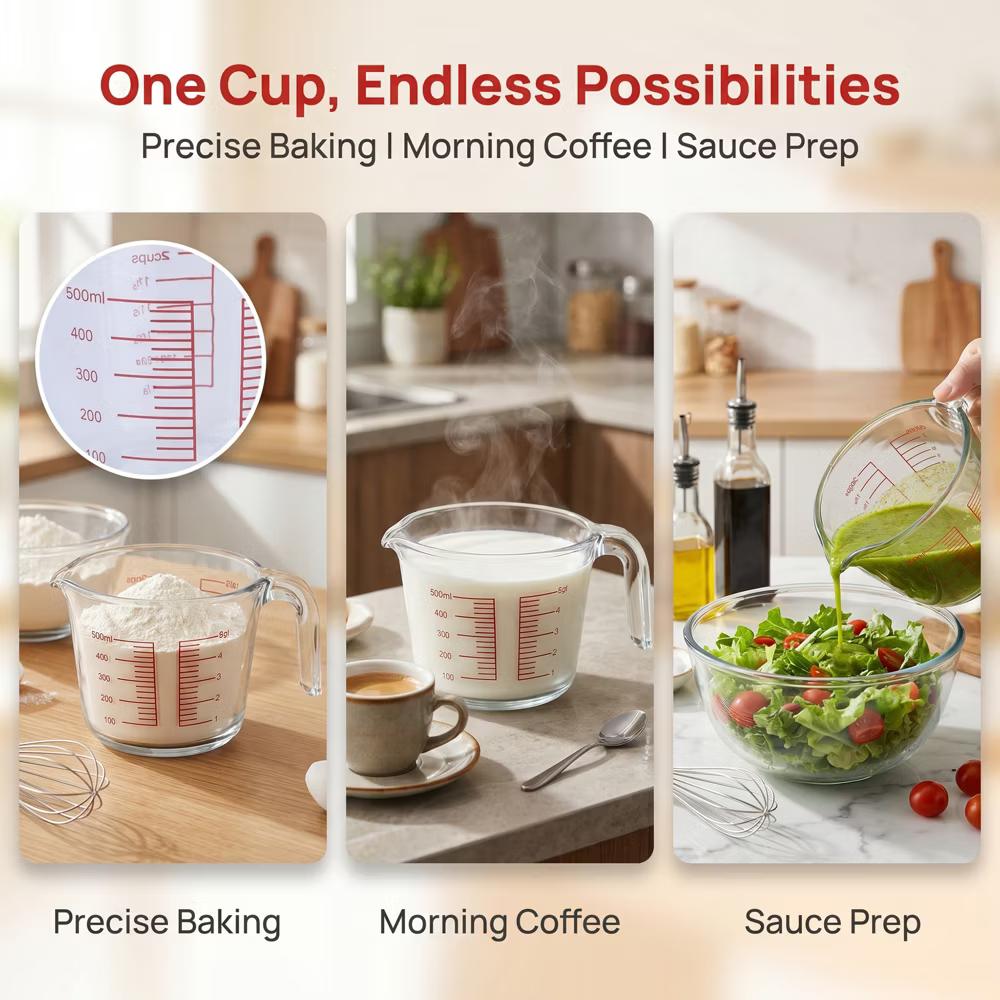 Measuring Cup, 1 Cup Glass Measuring Cup Liquid Measuring Cups, Measure Cups for Kitchen Baking - Image 20