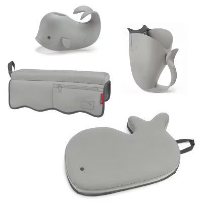 Moby Baby Bath Set with Four Bathtime Essentials - Gray - 4pk: Bath Arm Rests, Faucet Covers, Rinse Cups - Image 5