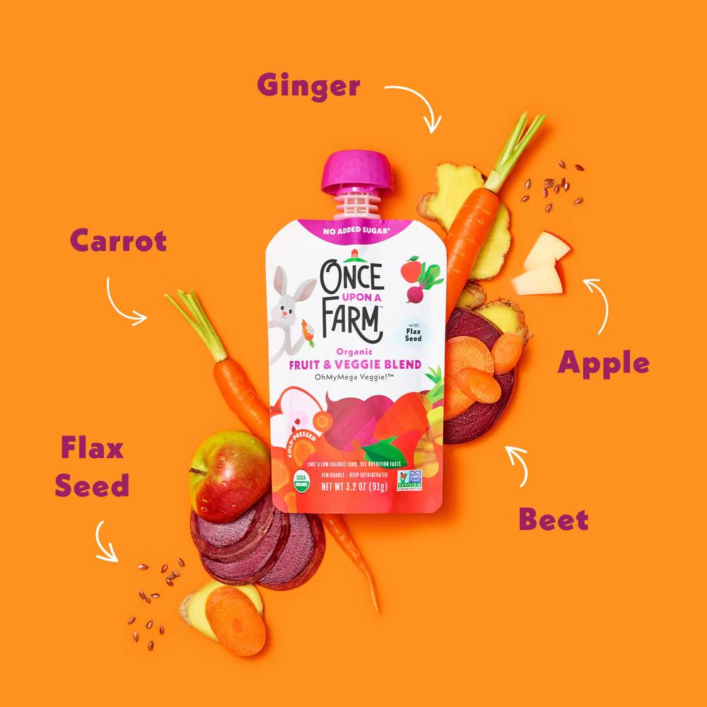 OhMyMegaVeggie Apple, Carrot, Beet Organic ' Snack - 3.2oz Pouch - Image 9