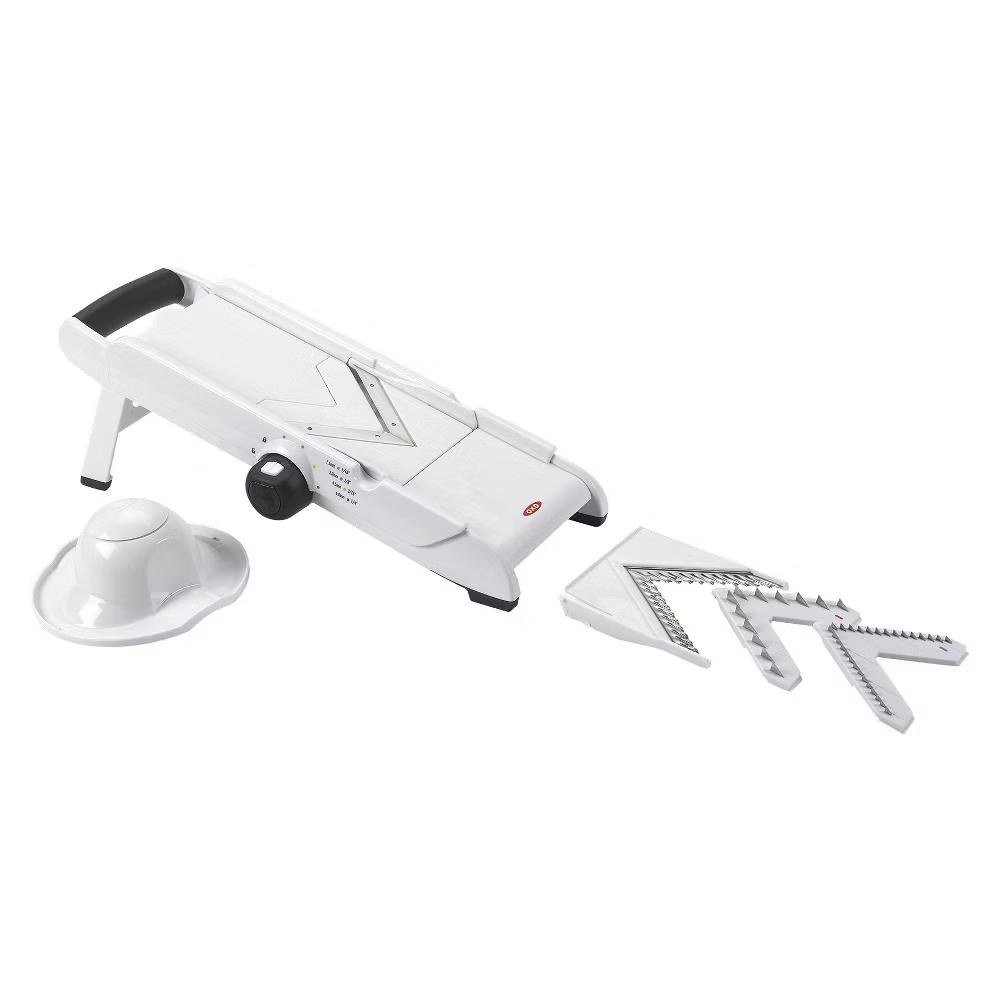 VBlade Mandoline Slicer: ABS & Stainless Steel, 4 Blades, Dishwasher-Safe, Vegetable & Potato Slicer, White
