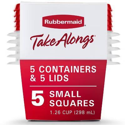 5pc TakeAlongs 1.26 Cup Food Storage Containers - Red