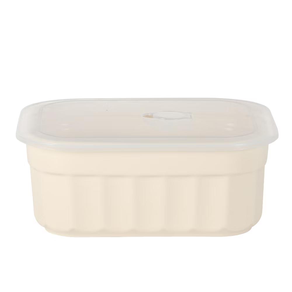 Martha Stewart Broadbrook 6 Piece Stoneware Meal Prep Container Set with Lids, Food Storage Bakeware, Ovenµwave&Dishwasher Safe, Cream - Image 6