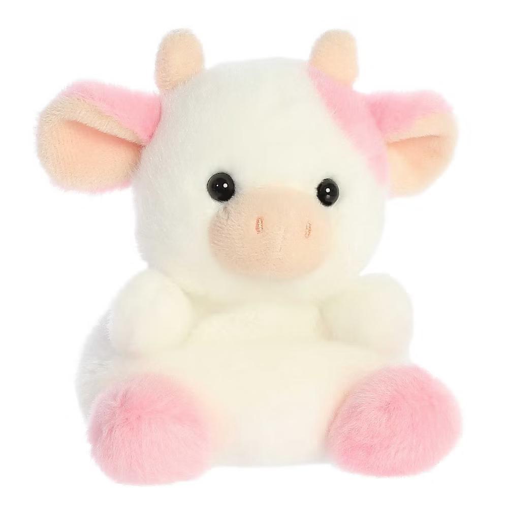 Small Belle Strawberry Cow Palm Pals Adorable Stuffed Animal Pink 6" - Image 2