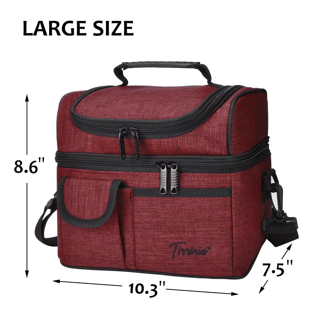 Dual Compartment Insulated Lunch Bag, Leakproof Lunch Tote with Front Pocket, Insulated Lunch Cooler Bag with Back Mesh Pocket - Image 53